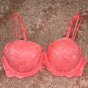 VS PINK Neon Lace Push Up Bra